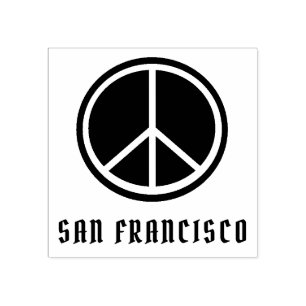 Caucho Sello de goma de signo de paz de San Francisco