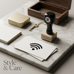 Caucho Sello de goma de símbolo WiFi minimalista para uso