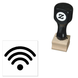 Caucho Sello de goma de símbolo WiFi minimalista para uso