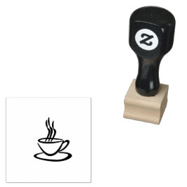 Caucho Sello de goma de taza de café Boho Café