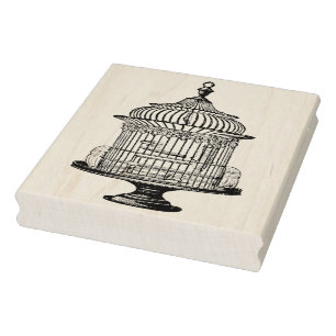 Caucho Sello de goma del arte de la jaula de pájaros del