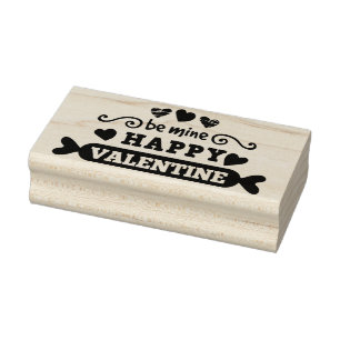 Caucho Sello de goma del día de San Valentín feliz