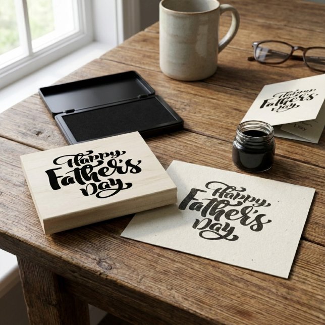 Caucho Sello de goma del Día del Padre Feliz (Happy Father's Day! Rubber Stamp)