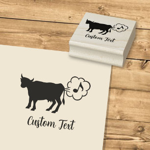 Caucho Sello de goma del icono del metano de vaca