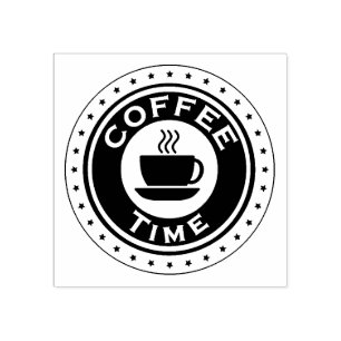 Caucho Sello de goma del tiempo del café
