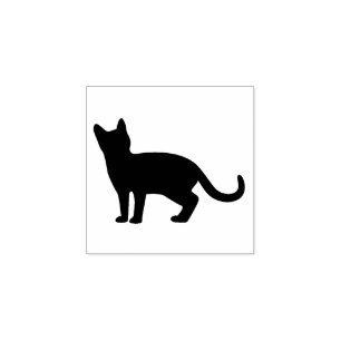 Caucho Sello de goma derecho de la silueta del gato