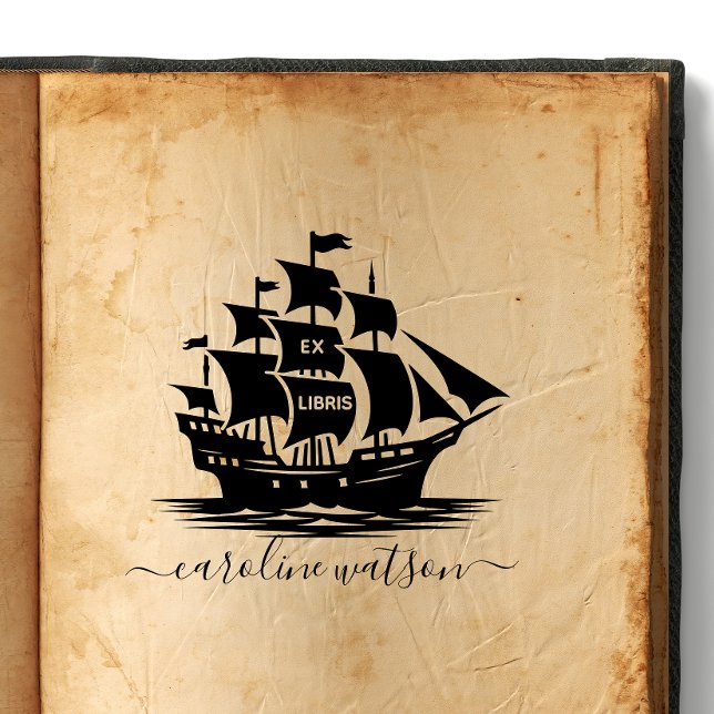 Caucho  Sello de goma Ex libris Barco (Subido por el creador)