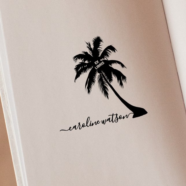 Caucho Sello de goma Ex libris de palmera (Subido por el creador)