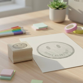 Caucho Sello de goma feliz