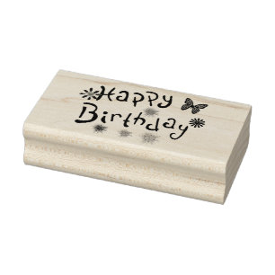 Caucho Sello de goma feliz cumpleaños