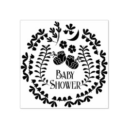 Caucho Sello de goma floral de Baby Shower