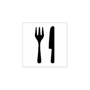 Caucho Sello de goma "Fork and Knife"
