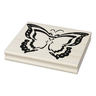 Caucho Sello de goma grande de la mariposa