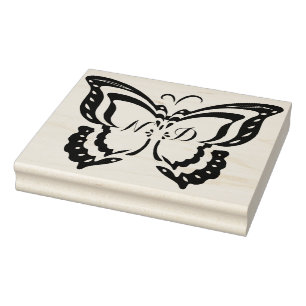 Caucho Sello de goma grande personalizado de la mariposa