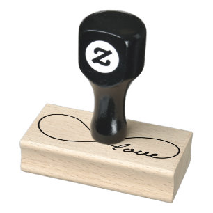 Caucho Sello de goma infinito de amor negro