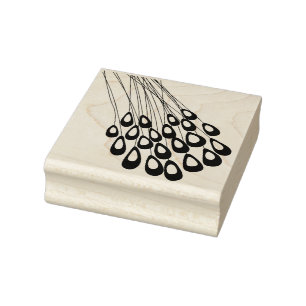 Caucho Sello de goma moderno de la pluma estilizada del