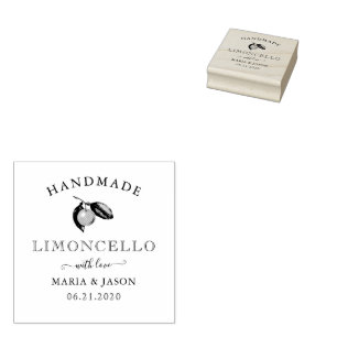 Caucho Sello de goma monograma elegante de Limoncello vin