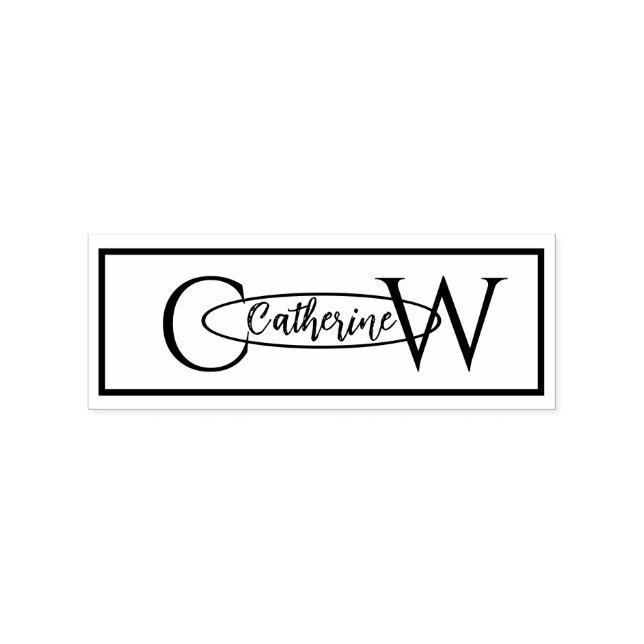 Caucho Sello de goma monograma personalizado elegante (Impresión)