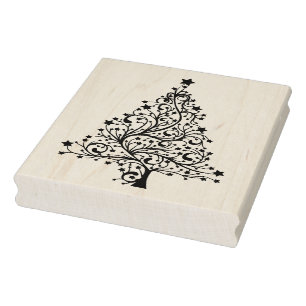 Caucho Sello de goma montado bloque de madera del árbol