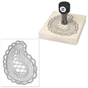 Caucho Sello de goma PAISLEY KNIT 4"x5" / vertical