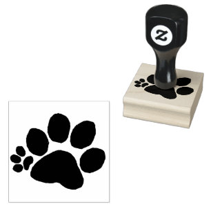 Caucho Sello de goma - Pawprint polidáctilo 2 (rght)