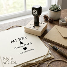 Sello de goma personalizado de Feliz Navidad para