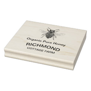 Caucho Sello de goma personalizado - Miel pura orgánica