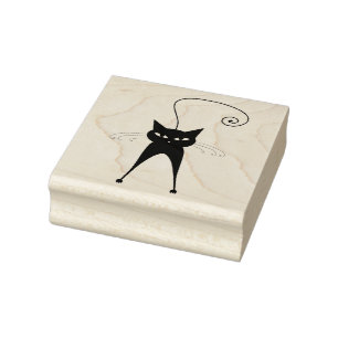Caucho Sello de goma personalizado Scrappy Cat Black Kitt