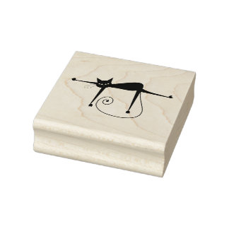 Caucho Sello de goma personalizado Scrappy Cat Black Kitt