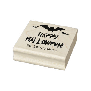 Caucho Sello de Halloween de goma con murciélagos negros
