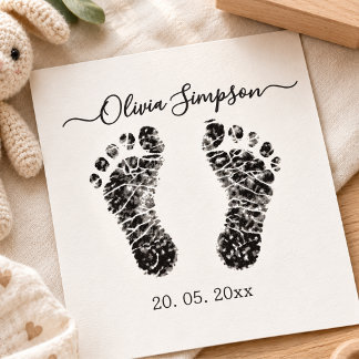 Caucho Sello de huellas personalizadas de bebé, recién na
