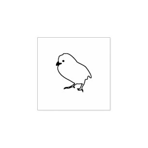 Caucho Sello de huevo con contorno de pollito pequeño