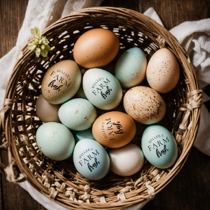 Caucho Sello de huevo fresco de granja personalizado