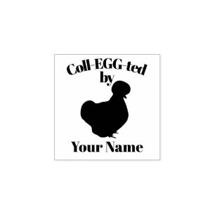 Caucho Sello de huevo personalizable Silkie Bantam