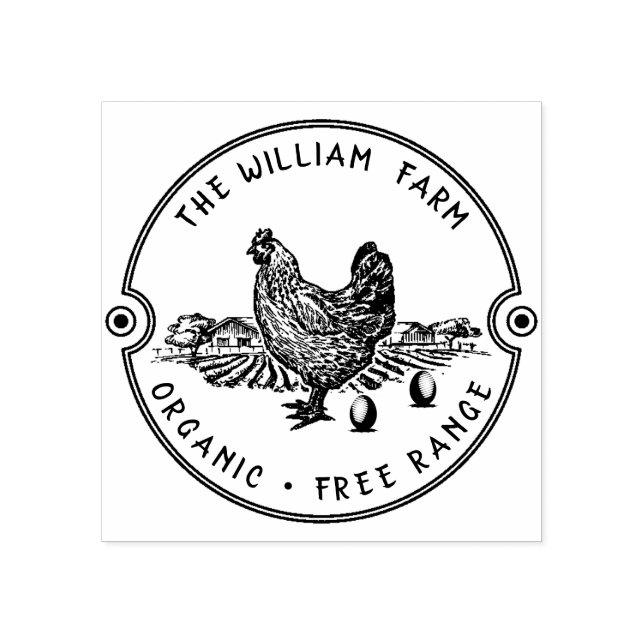 Caucho Sello de Huevos ⎢ Vintage personalizado (Impresión)