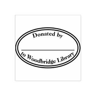Caucho Sello de la placa de donación de la biblioteca