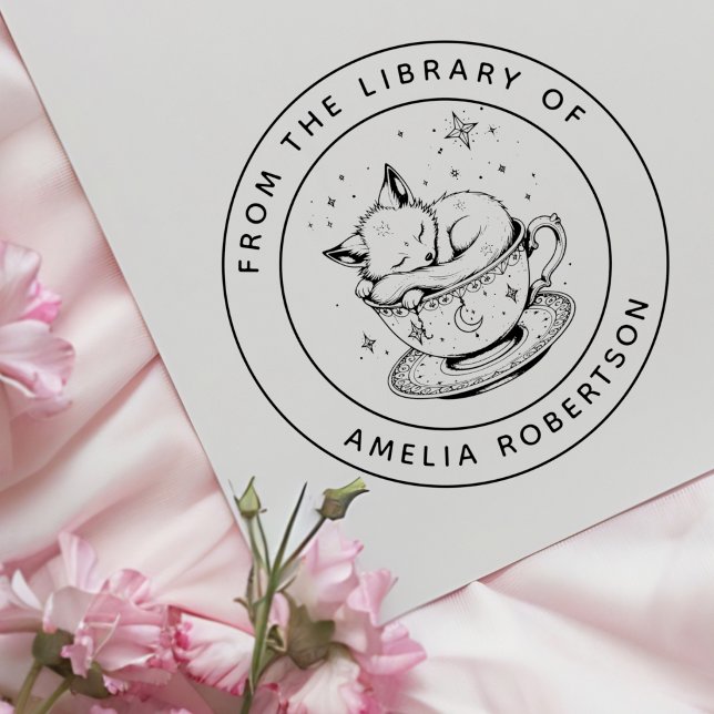Caucho Sello de la placa de la librería Fox de personaliz (Subido por el creador)