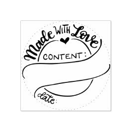 Caucho Sello de lata - Hecho con amor - Sello de goma