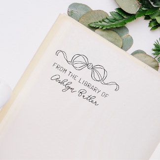 Caucho Sello de libro de biblioteca personal Cute Bow