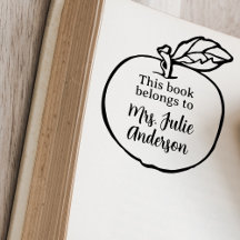 Sello de libro de manzana personalizado para maest