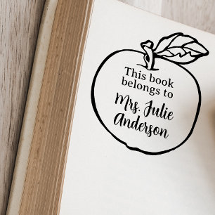 Caucho Sello de libro de manzana personalizado para maest