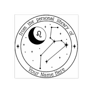 Caucho Sello de libro Zodiac personalizado de Leo