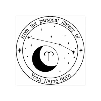 Caucho Sello de libro zodiaco personalizado de Aries