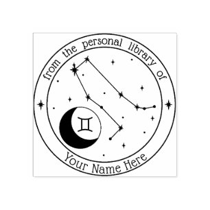 Caucho Sello de libro zodiaco personalizado de Gemini