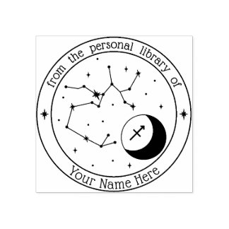 Caucho Sello de libro zodiaco personalizado de Sagittariu