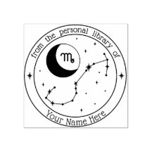 Sello de libro zodiaco personalizado de Scorpio