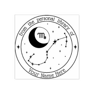 Caucho Sello de libro zodiaco personalizado de Scorpio