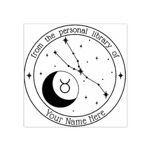 Caucho Sello de libro zodiaco personalizado de Tauro