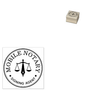 Caucho Sello de logotipo de firma legal de notaría móvil