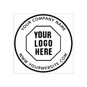 Caucho Sello de logotipo personalizado: autoadhesivo, per